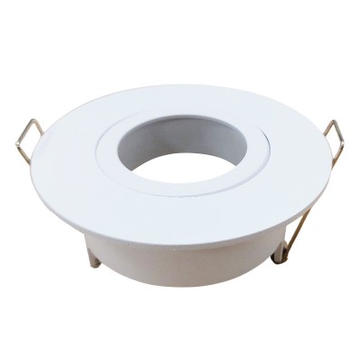 Krisane - Support spot orientable - Ø85 x H39 mm - Blanc - Encastrable - Anti-éblouissement + douille GU10 - Réf : KRI20015-P