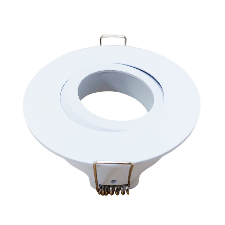 Krisane - Support spot orientable - Ø85 x H39 mm - Blanc - Encastrable - Anti-éblouissement + douille GU10 - Réf : KRI20015-P