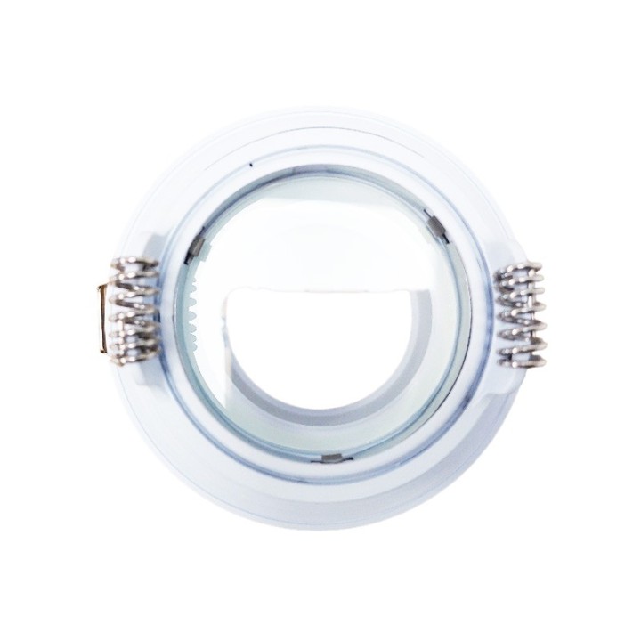 Krisane - Support spot orientable - Ø85 x H39 mm - Blanc - Encastrable - Anti-éblouissement + douille GU10 - Réf : KRI20015-P