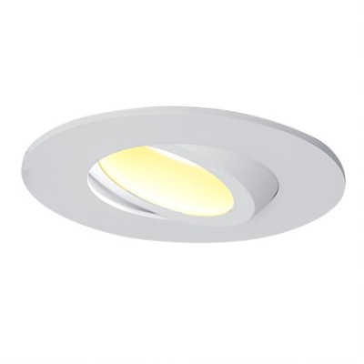 Krisane - Support spot orientable - Ø85 x H39 mm - Blanc - Encastrable - Anti-éblouissement + douille GU10 - Réf : KRI20015-P