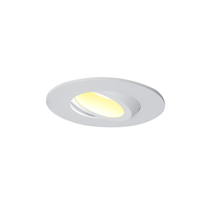 Krisane - Support spot orientable - Ø85 x H39 mm - Blanc - Encastrable - Anti-éblouissement + douille GU10 - Réf : KRI20015-P