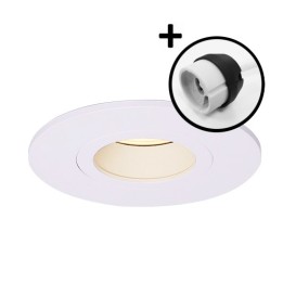 Krisane - Support spot orientable - Ø85 x H39 mm - Blanc - Encastrable - Anti-éblouissement - Réf : KRI20015