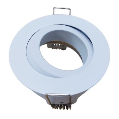 Krisane -  Support spot orientable - Ø75 x H40 mm - Blanc - Encastrable - Anti-éblouissement + douille GU10 - Réf : KRI20016-P