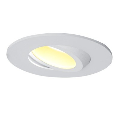 Krisane -  Support spot orientable - Ø75 x H40 mm - Blanc - Encastrable - Anti-éblouissement + douille GU10 - Réf : KRI20016-P