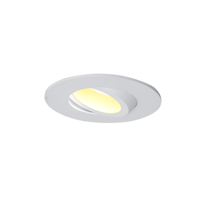 Krisane -  Support spot orientable - Ø75 x H40 mm - Blanc - Encastrable - Anti-éblouissement + douille GU10 - Réf : KRI20016-P