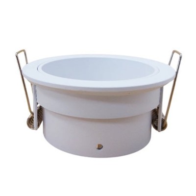 Krisane - Support spot fixe - Ø75 x H35 mm - Blanc - Encastrable - Anti-éblouissement + douille GU10 - Réf : KRI20019-P