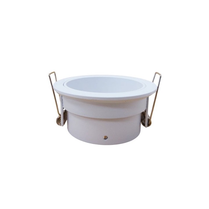 Krisane - Support spot fixe - Ø75 x H35 mm - Blanc - Encastrable - Anti-éblouissement + douille GU10 - Réf : KRI20019-P
