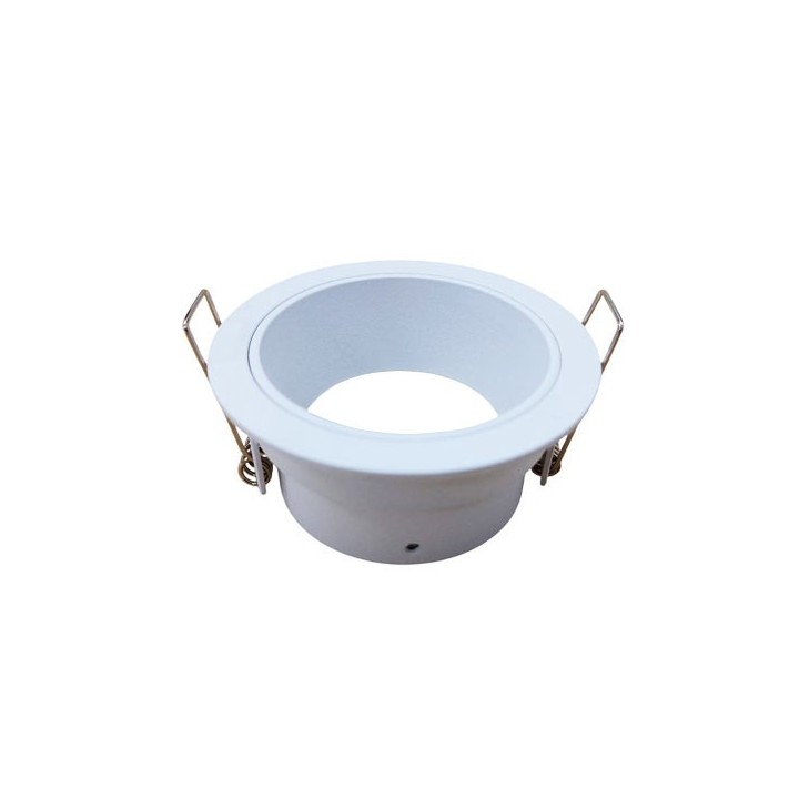 Krisane - Support spot fixe - Ø75 x H35 mm - Blanc - Encastrable - Anti-éblouissement - Réf : KRI20019