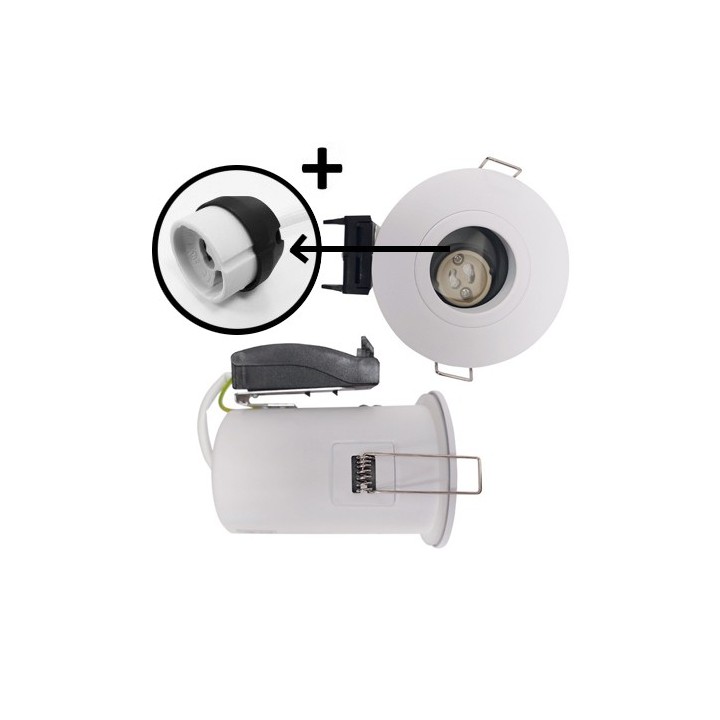 Krisane - Support spot orientable - Ø86 x H140 mm - Blanc - Encastrable - Anti-éblouissement - Réf : KRI20051