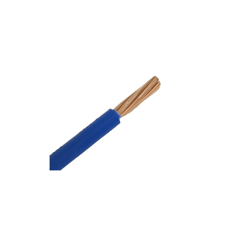 Fil H07 V-R (Rigide) 10 mm² - Coupe au mètre - Bleu - Réf : HO7-VR10bleu