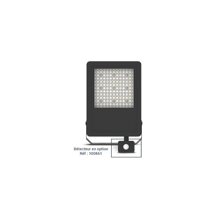 Miidex Lighting - Projecteur LED - Noir - 100W/3000K - 13800 lm/4000K - 14500 lm/6000K - 13950 lm - Garantie 5 ans - Réf: 100853