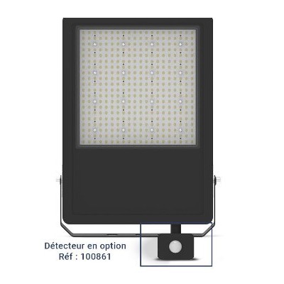 Miidex Lighting - Projecteur LED - Noir - 200W - 3000K - Garantie 5 ans - Réf : 100855
