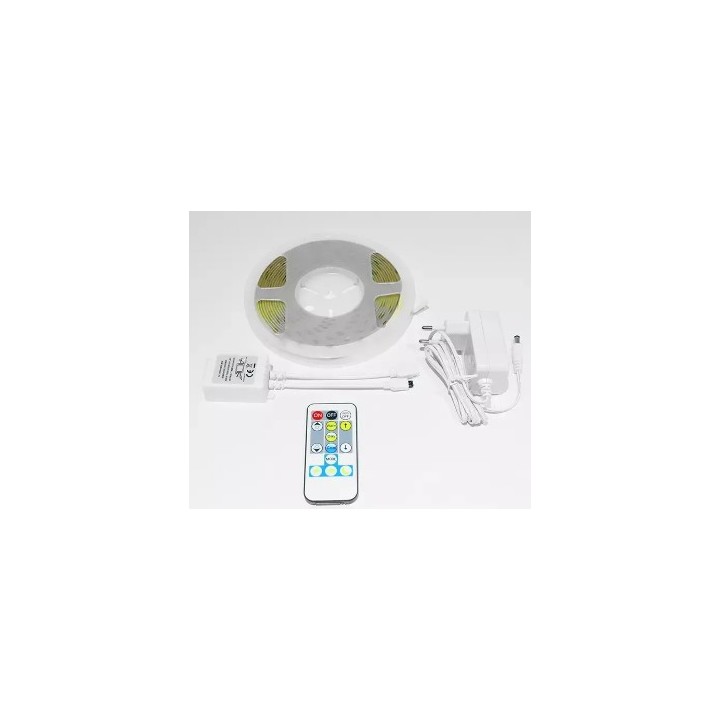 Miidex - Kit complet Bandeau LED COB Dimmable CCT - 5 m - 608 LED/m 93w - IP20 - 24V - Réf : 100918
