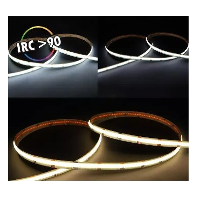 Miidex - Kit complet Bandeau LED COB Dimmable CCT - 5 m - 608 LED/m 93w - IP20 - 24V - Réf : 100918