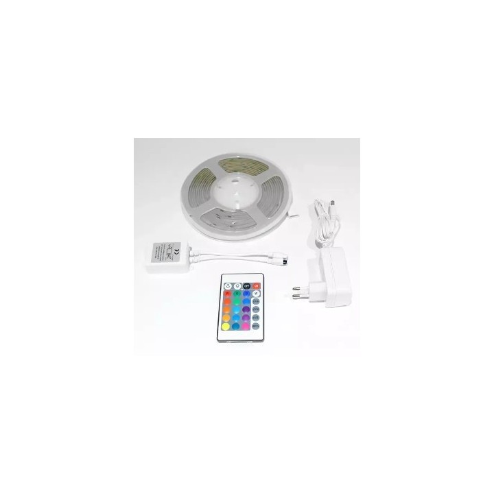 Miidex - Kit complet Bandeau LED COB Dimmable RGB - 5 m - 420 LED/m 25w - IP20 - 24V - Réf : 100919