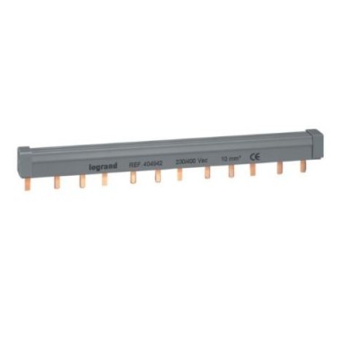 Legrand - Peigne d'alimentation tripolaire HX³ traditionnel pour bornes à vis - long 12 modules maxi 4 appareils - Réf : 404942