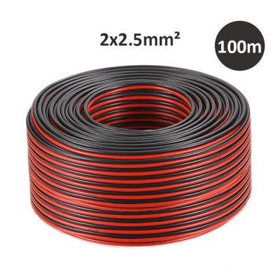 Câble Haut-Parleur 2 x 2.5 mm² - bobine de 100 m - Réf : DIVHP-2X2.5-100K