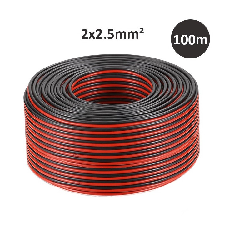 Câble Haut-Parleur 2 x 2.5 mm² - bobine de 100 m - Réf : DIVHP-2X2.5-100K