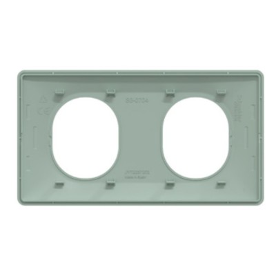 Schneider Ovalis - Plaque de finition - 2 postes Sauge - Réf : S320704A