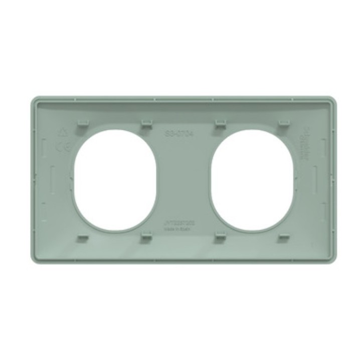Schneider Ovalis - Plaque de finition - 2 postes Sauge - Réf : S320704A