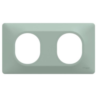 Schneider Ovalis - Plaque de finition - 2 postes Sauge - Réf : S320704A