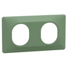 Ovalis - Plaque de finition - 2 postes Vert Forêt - Réf : S320704B