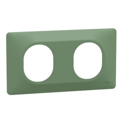 Ovalis - Plaque de finition - 2 postes Vert Forêt - Réf : S320704B