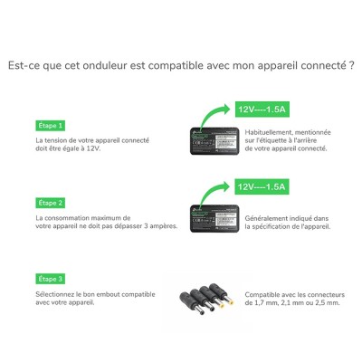 Schneider - Onduleur entrée 12VCC sortie 12VCC 36W 3A Batterie Lithium-Ion avec adaptateurs - Réf : CP12036LI