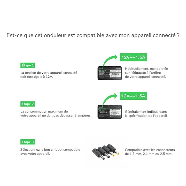 Schneider - Onduleur entrée 12VCC sortie 12VCC 36W 3A Batterie Lithium-Ion avec adaptateurs - Réf : CP12036LI