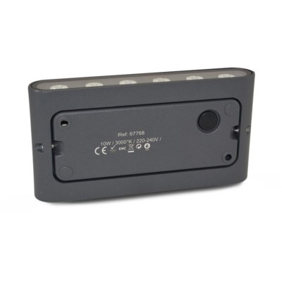Miidex Lighting - Applique Murale Rectangulaire LED 13W 3000K Gris Anthracite IP54 - Réf : 67788