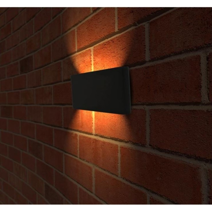 Miidex Lighting - Applique Murale Rectangulaire LED 13W 3000K Gris Anthracite IP54 - Réf : 67788