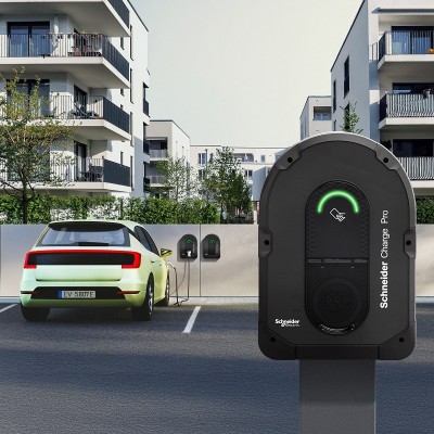 Schneider Charge Pro - Borne de recharge paramétrable jusqu'à 22KW 1P/3P T2S - 4G - Réf : EVB4S22N40MG