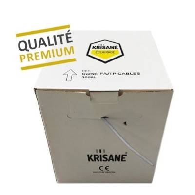 Krisane - Câble gris CAT5E F/UTP 4 paires LSZH - touret de 305m - Réf : KRI305/3