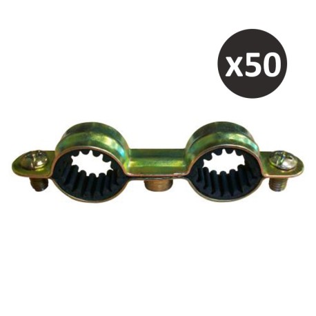 ING - Collier sanitaire double isolé pour fixation de tuyauteries - ∅16 mm - Boîte de 50 - Réf : INGA501830