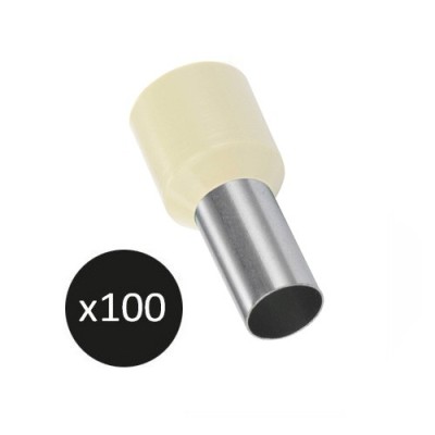 Krisane - Embout de câblage pré-isolé - Sachet de 100 unités - blanc - 16mm² - Réf : KRIEC160B