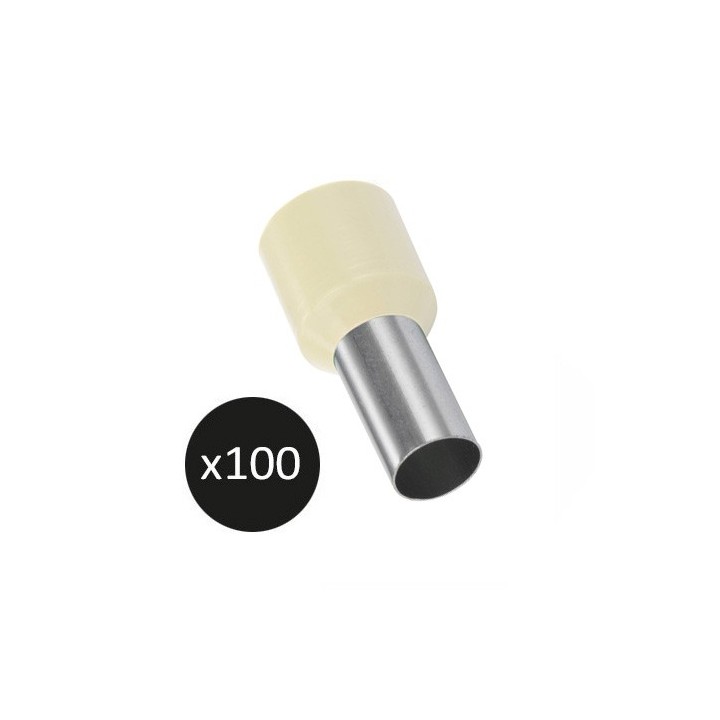 Krisane - Embout de câblage pré-isolé - Sachet de 100 unités - blanc - 16mm² - Réf : KRIEC160B