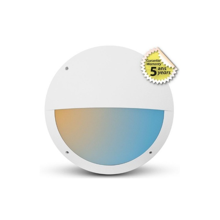 Miidex Lighting - LED Hublot Ø300mm Asymétrique Blanc - 20W - CCT - IP65 - Garantie 5 ans - Réf : 100892
