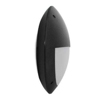 Miidex Lighting - LED Hublot Ø300mm Asymétrique Noir - 20W - CCT - IP65 - Garantie 5 ans - Réf : 100893
