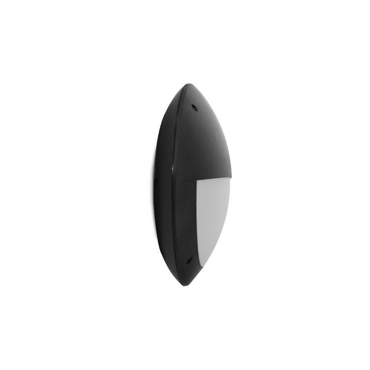 Miidex Lighting - LED Hublot Ø300mm Asymétrique Noir + Détecteur RF préavis d'extinction - 20W - CCT IP65 - Réf : 100959