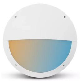 Miidex Lighting - LED Hublot Ø300mm Asymétrique Blanc + Détecteur RF préavis d'extinction - 20W - CCT IP65 - Réf : 100958