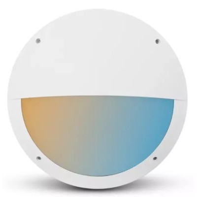 Miidex Lighting - LED Hublot Ø300mm Asymétrique Blanc + Détecteur RF préavis d'extinction - 20W - CCT IP65 - Réf : 100958