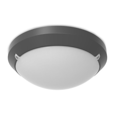 Miidex Lighting - LED Hublot Gris anthracite + Détecteur RF Ø300 - 15W - CCT - Réf : 100641