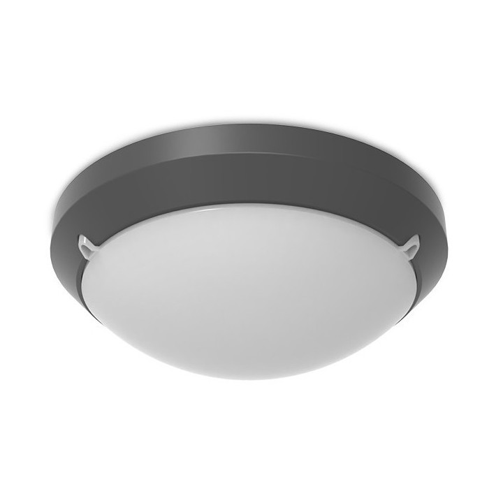 Miidex Lighting - LED Hublot Gris anthracite + Détecteur RF Ø300 - 15W - CCT - Réf : 100641