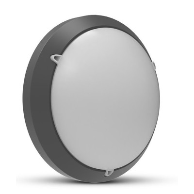 Miidex Lighting - LED Hublot Gris anthracite + Détecteur RF Ø300 - 15W - CCT - Réf : 100641