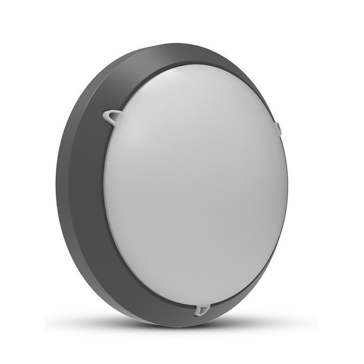 Miidex Lighting - LED Hublot Gris anthracite + Détecteur RF Ø300 - 15W - CCT - Réf : 100641