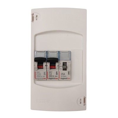 Legrand - Coffret chauffe-eau électrique équipé et précâblé - 1 rangée 4 modules - Réf : LEG001344-précablé