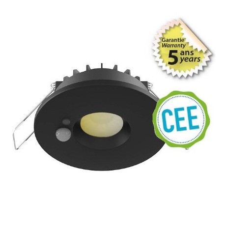 Miidex Lighting - Spot LED CCT BBC - 6W - 2700/3000/4000K Gradable noir + Détecteur - Garantie 5 ans - Réf : 100620