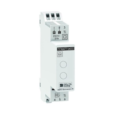 Delta Dore - Capteur connecté modulaire installation monophasée - Suivi conso électriques - 1 poste + total elec - Réf : 6110039