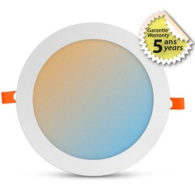 Miidex Lighting - Plafonnier LED Blanc Ø225 18W CCT GARANTIE 5 ANS - Réf : 77678