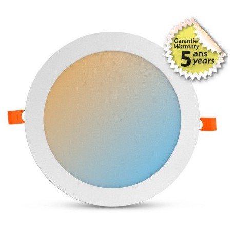 Miidex Lighting - Plafonnier LED Blanc Ø225 18W CCT GARANTIE 5 ANS - Réf : 77678